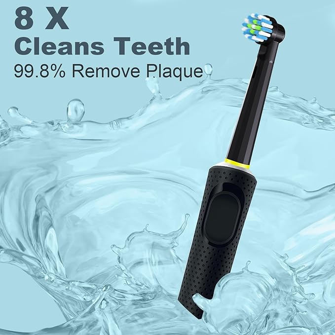 Toothbrush Heads Compatible with Oral B Braun Pro 1000/Genius X/Smart 1500 Series Electric Toothbrush, 14 Count Refills Brush Head Compatible with Oral B (Black)