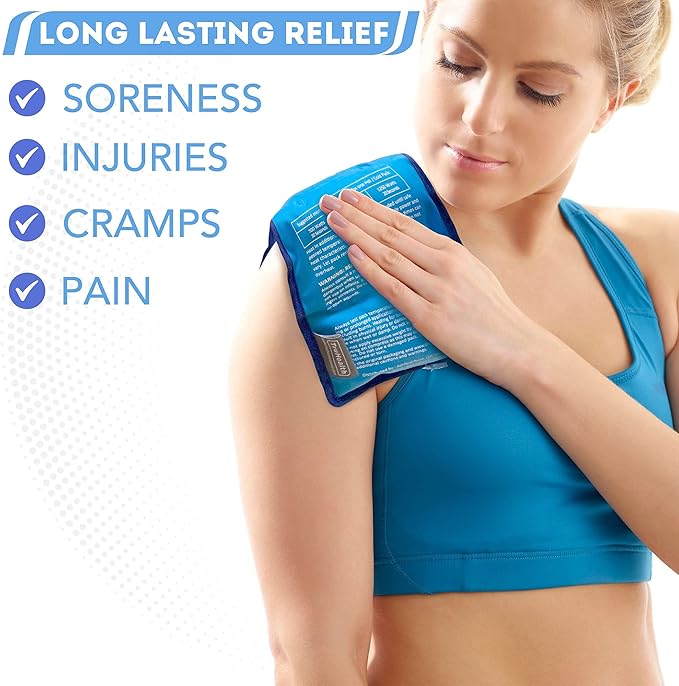 Reusable Ice Pack (Pack of 2) for Injuries - Hot & Cold Gel Ice Packs for Injuries & Back Pain Relief-StrideForce Fitness