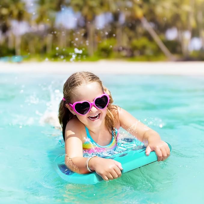 Goplus 41''/37''/33'' Lightweight Body Board for Beach, Surf Board with EPS Core, XPE Deck, HDPE Slick Bottom, Wrist Leash, Bodyboard for Kids Adults Surfing-StrideForce Fitness