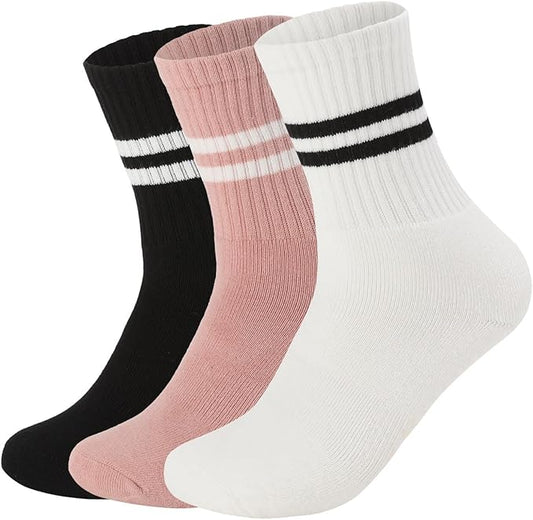 Flydo Pilates Grippy Socks with Grips for Women Yoga Non Slip Long Socks for Pure Barre, Ballet,Dance Workout 2-5 Pack