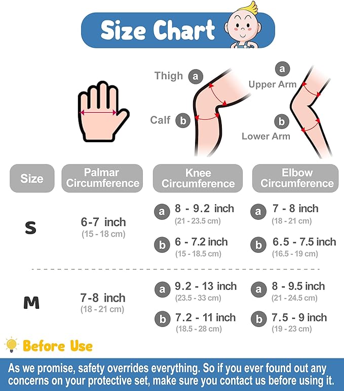 Simply Kids Knee and Elbow Pads with Wrist Guards, HardSoft Pad Tech. - CPSIA Certified Protective Gear Set - Inline Roller Skate Skateboard Bike Knee Pads for Kids Child Girls Boys Toddler Youth-StrideForce Fitness