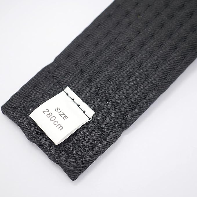 110 Inch Black Karate Belt, 280cm Taekwondo Solid Rank Martial Arts Belts Universal Fit for Judo/Karate/Taekwondo-StrideForce Fitness