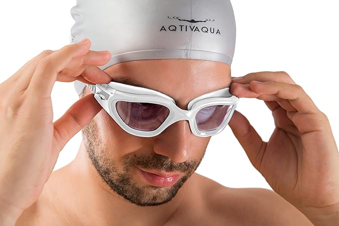 AqtivAqua Swimming Goggles, DX Wide View Swim Goggles for Adult Men Women, Anti Fog No Leaking-StrideForce Fitness