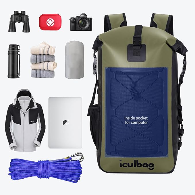 Dry Bags Waterproof Backpack for Women Men Travel Dry Bag Backpack Warterproof Bag for Kayaking Beach Boating 30L/40L-StrideForce Fitness