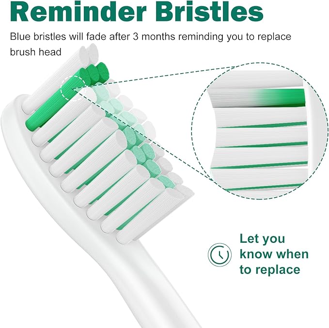 Replacement Toothbrush Heads for Philips Sonicare Replacement Brush Heads Medium Soft Dupont Bristles Electric Toothbrush Replacement Heads Fit E-Series Essence Xtreme Elite Advance, 4 Pack
