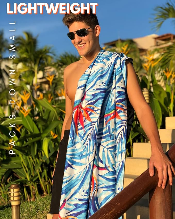 ECCOSOPHY Microfiber Beach Towel - Sand Free Towels are Quick Dry, Light Weight, Super Absorbent - Perfect Pool, Travel, Cruise, Camping Essentials - Oversized Extra Large for Adults 71x35 in-StrideForce Fitness