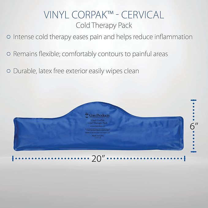 Core Products Flexible Vinyl Intense Cold Therapy Pack for Neck - 6" X 20"-StrideForce Fitness
