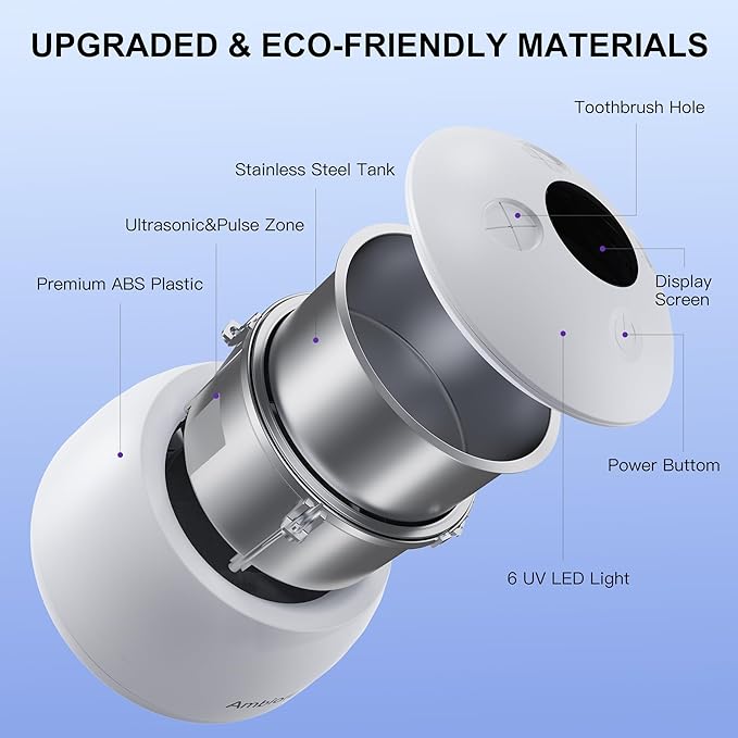 45kHz Ultrasonic Retainer Cleaner Machine, 200ML Denture Cleaner with 4 Cleaning Modes, Digital Timer, Mouth Guard Cleaner for Aligner, Toothbrush, Jewelry and Etc