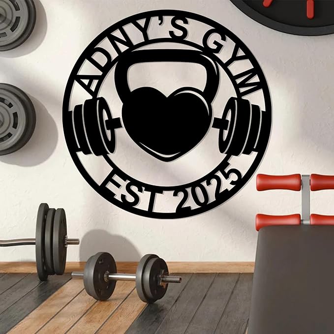 Luxury Personalized Gym Metal Sign, Custom Home Gym Sign, Home Gym Decorations, Gifts for Fitness Lovers, Workout Room Decor, Gym Signs for Home Gym, Christmas Gifts 3-StrideForce Fitness