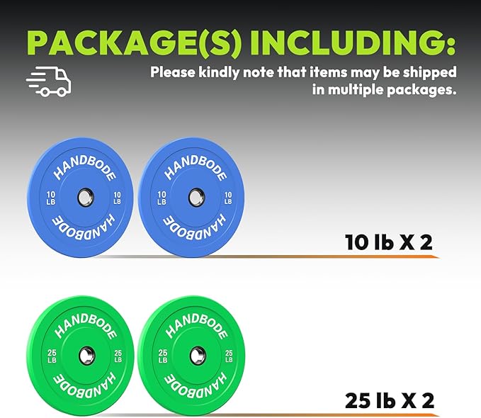 Colored Bumper Weight Plates Olympic Weight Plate Set 2-Inch, 10/15/20/25/35/45/55 lb Barbell Weight Plates Set for Home Gym, Rubber Strength Training Weights Plates for Weight Lifting-StrideForce Fitness