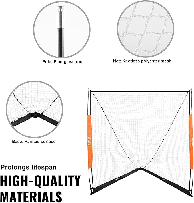 VEVOR Portable Lacrosse Goal - Complete Training Accessory Set with Extended Coverage for Youth and Adults-StrideForce Fitness