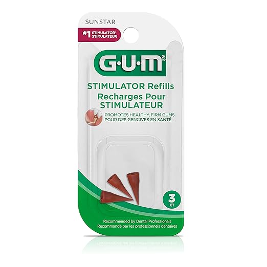 GUM Stimulator Refills - 3 Rubber Tips Included - Compatible with The Stimulator Permanent Handle - Massager, Plaque Removal Health, 3 Count (Pack of 1)