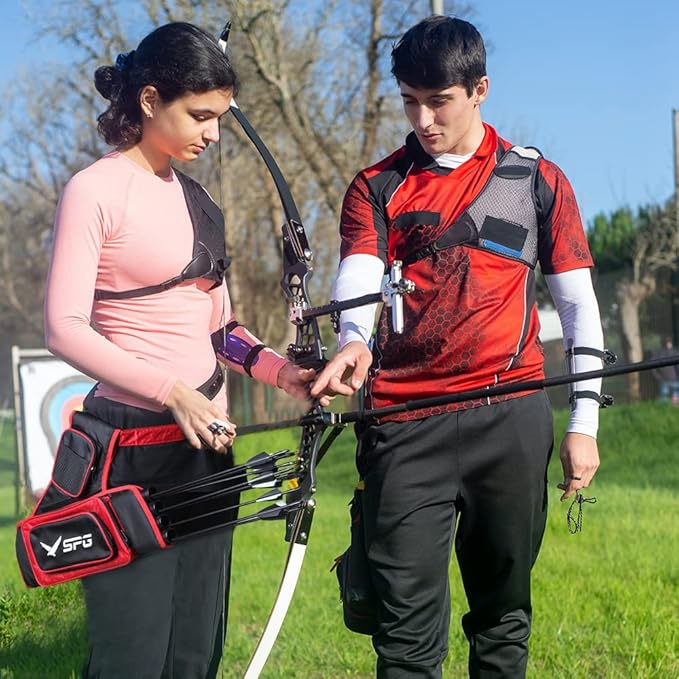 SOPOGER Archery Hip Quiver for Arrows - 3 or 4 Tube Bow Belt Quiver Waist Hanged for Youth Teens Adults Compound Bow Recurve Bow Target Shooting-StrideForce Fitness