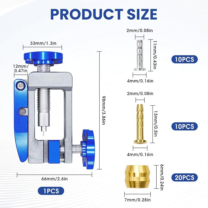 2-in-1 Bike Hydraulic Brake Tool, Hydraulic Hose Cutter & Fitting Insert Tool with Brass Olives, Brake Lines Tubing Entry Device-StrideForce Fitness