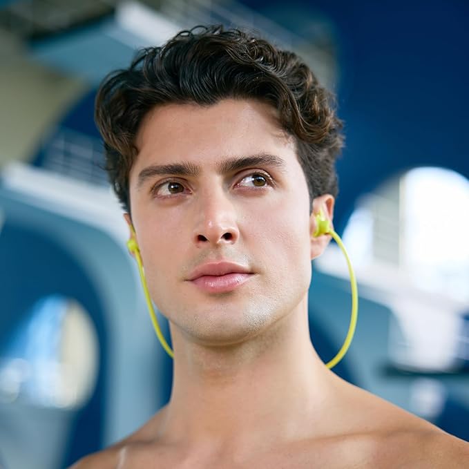 WATERTIME Waterproof Swimming Neckband Ear Plugs for Adults - Reusable Silicone Ear Plugs for Women & Men, Keep Ear Water Out for Swimming, Showering, Water Sports (Black, One Size)-StrideForce Fitness