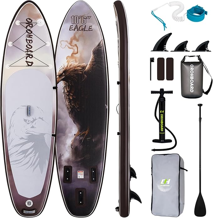 10’6/11’6 Inflatable Stand Up Paddle Board with Premium Paddleboards Accessories, Wide Stable Designed SUP Paddleboard for Adults & Youth.-StrideForce Fitness