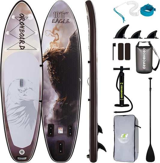 10’6/11’6 Inflatable Stand Up Paddle Board with Premium Paddleboards Accessories, Wide Stable Designed SUP Paddleboard for Adults & Youth.-StrideForce Fitness