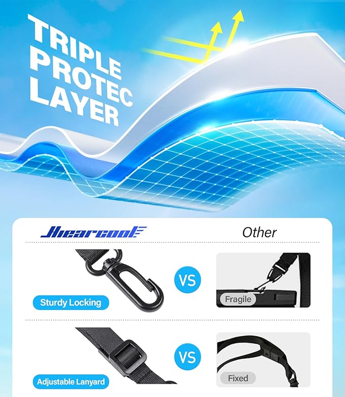 Hiearcool Waterproof Phone Pouch, Universal Case Compatible for iPhone 17 16 15 14 13 Pro Max Plus Up to 8.3", IPX8 Beach Travel Essentials-Black-2 Pack-StrideForce Fitness