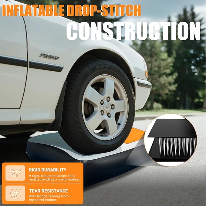 Inflatable Hot Tub Steps with EVA Non-Slip Surface, Drop Stitch Detachable 2-Piece Spa Stairs for Jacuzzi and Bathtub, Portable Durable Steps for Indoor and Outdoor Hot Tub, 37" × 32" × 15.7"-StrideForce Fitness