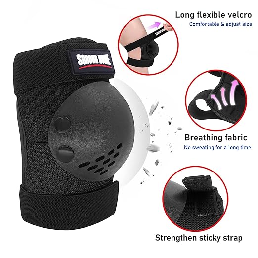 Youth/Kids Knee Pads Elbow Pads Wrist Guards Protective Gear Set for 3-15 Years Child Roller Skates, Skateboard, Cycling, Inline Skating, BMX Bike, Balance Bike, Scooter Riding and Other Outdoor Sports-StrideForce Fitness