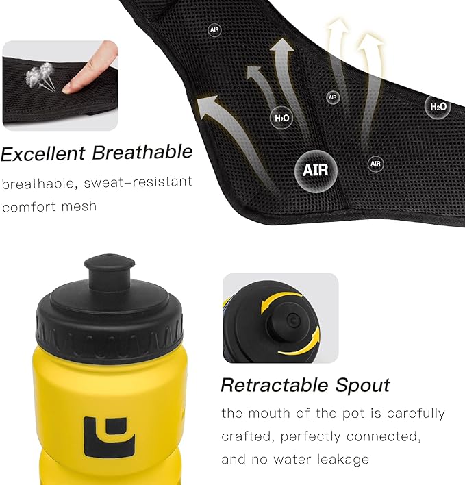 PYFK Running Belt Hydration Waist Pack with Water Bottle Holder for Men Women Waist Pouch Fanny Bag Reflective-StrideForce Fitness