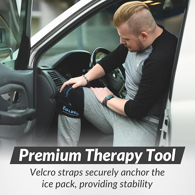 The Coldest Knee Ice Pack Wrap, Hot and Cold Therapy - Reusable Compression Best for Meniscus Tear, Injury Recovery, Bursitis Pain Recovery, Sprains, Swelling and Rheumatoid Arthritis-StrideForce Fitness