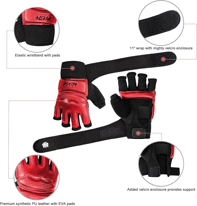 FitsT4 Sports Half Mitts MMA UFC Training Boxing Punch Bag Martial Arts Gloves-StrideForce Fitness