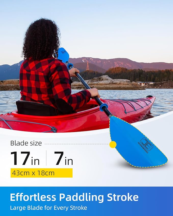 OCEANBROAD Kayak Paddle 86in/218cm, 90.5in/230cm Alloy Shaft 2-Piece Floatable Kayak Oar for Kayaking Canoeing Boating-StrideForce Fitness
