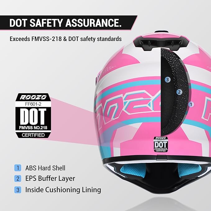 Youth Dirt Bike Helmet DOT Certified - Full Face Motorcycle Helmet for Off-Road, ATV, Street Riding, Includes Adjustable Goggles & Protective Gloves-StrideForce Fitness