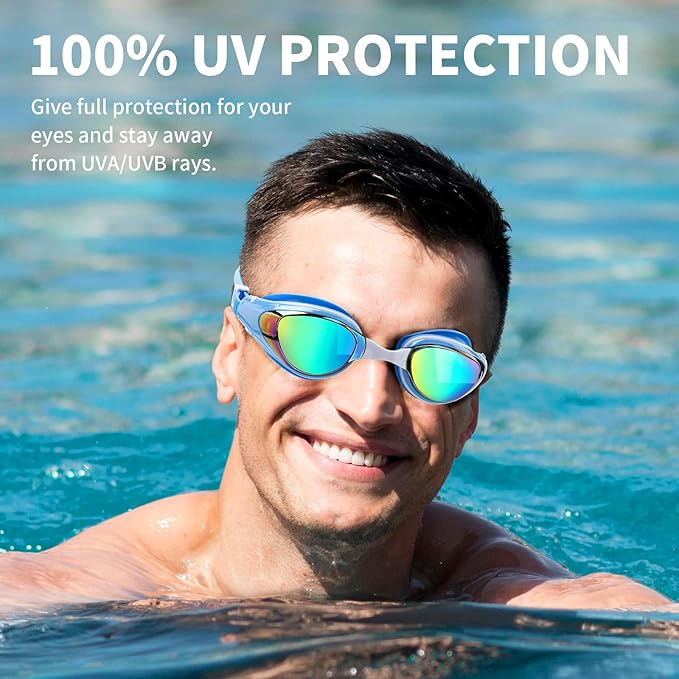 Nearsighted Swim Goggles, Shortsighted Optical Swimming Goggles No Leaking Anti Fog UV Protection for Adult Men Women-StrideForce Fitness