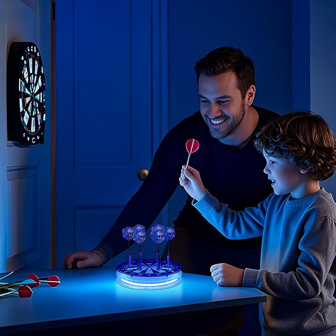 Light Up Dart Holder, Acrylic Dart Holder with Multiple Color Modes and Brightness Adjustment Function with Remote Control, Birthday Christmas Dart Gifts for Men or Darts Enthusiasts-StrideForce Fitness