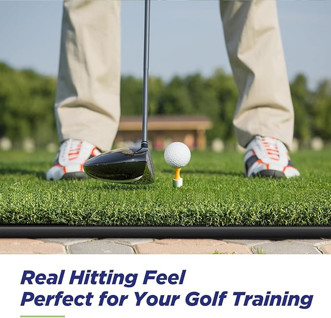Golfguru Golf Mat, 5x4ft/5x5ft Dense Elite Golf Hitting Mats Practice with 10 Balls, 9 Tees, Heavy Duty Artificial Hitting Training Matt for Backyard Driving Chipping Indoor Outdoor Simulators-StrideForce Fitness