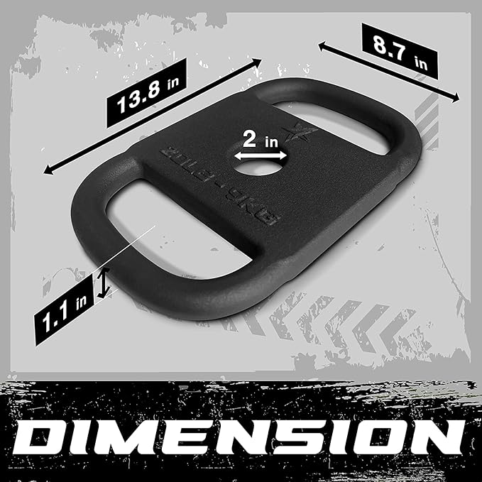 Yes4All US Design Patented Cast Iron Ruck Weight & Weight Plate for Strength Training, Fitness Workout - 20LB, Upgraded, Rounded Handle, Smooth Edge-StrideForce Fitness