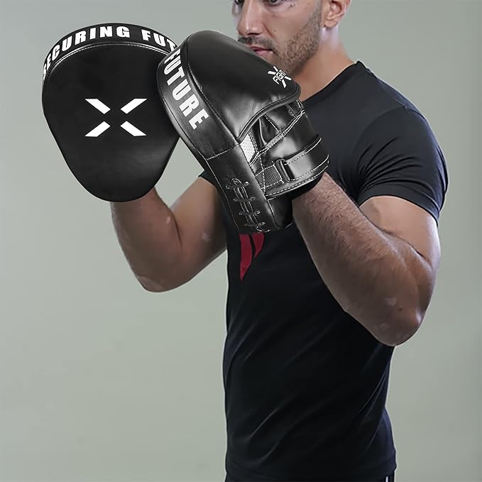 Punching Mitts for Boxing Leather Curved Punch Mitts Men & Women MMA Training Equipment Muay Thai Sparring Training Mitts MMA Hitting Pads Available Multiple Colors-StrideForce Fitness