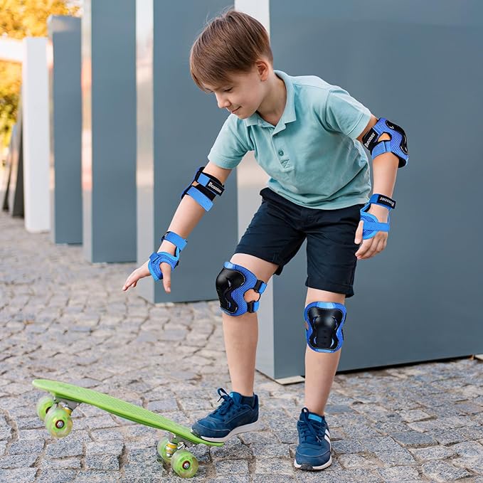 BOSONER Kids/Youth Knee Pad Elbow Pads Guards Protective Gear Set for Roller Skates Cycling BMX Bike Skateboard Inline Skatings Scooter Riding Sports-StrideForce Fitness