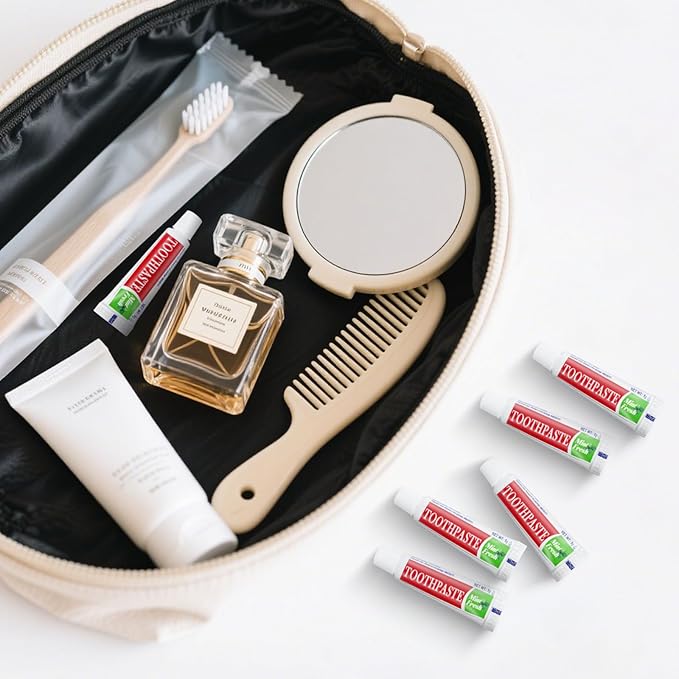 Travel Size Mini 0.176 oz Toothpaste Bulk, Disposable Mint Flavor Pocket Teeth Paste Small Essential Toothpaste for Travel, Home/Hotel/Guests/Charity/Homeless/Camping Oral Care Single Use, 10 Tubes