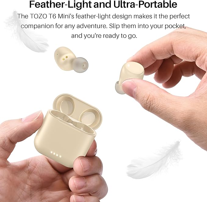 TOZO T6 Wireless Earbuds, Bluetooth 5.3 Ear Buds, Stereo Sound in Ear Headphones, 50 Hours Playtime, Wireless Charging Case, APP Customizable EQs, IPX8 Waterproof Earphones-StrideForce Fitness