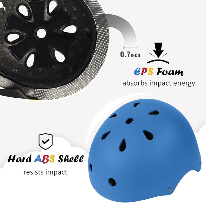 Kids Bike Helmet, Adjustable and Multi-Sport, from Toddler to Youth, 3 Sizes-StrideForce Fitness