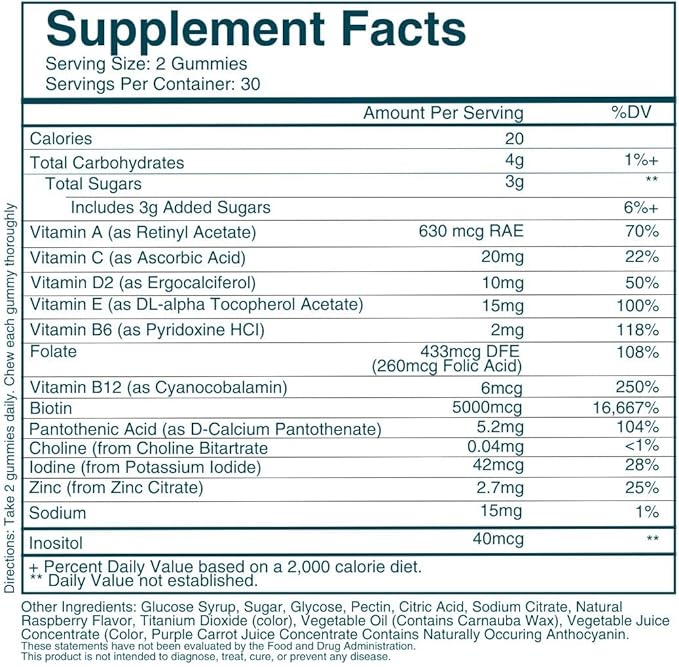 WEEM Hair Skin and Nails Gummies - Supports Healthy Hair - Vegan biotin Vitamins for Women & Men Supports Faster Hair Growth, Stronger Nails, Healthy Skin, Extra Strength (2)-StrideForce Fitness