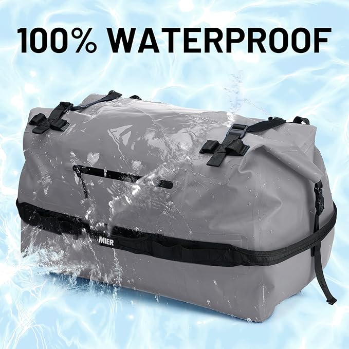 MIER Large Waterproof Duffel Bag Rolltop Dry Backpack Duffle Bags for Kayaking, Rafting, Boating, Swimming, Camping, Travel, Gym, Beach, 60L/80L-StrideForce Fitness