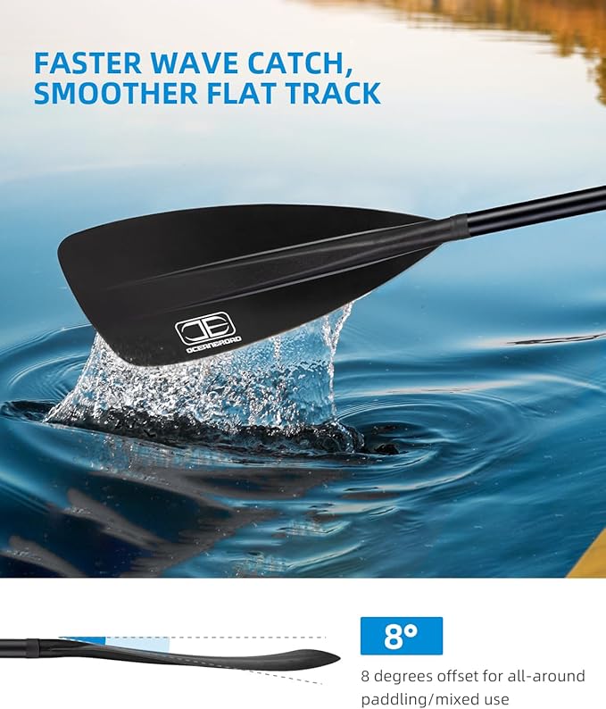 OCEANBROAD SUP Paddle - Adjustable Stand-Up Paddle for Paddleboard Kayak, Adjustable Aluminum Alloy Shaft with Reinforced Nylon Blades-StrideForce Fitness