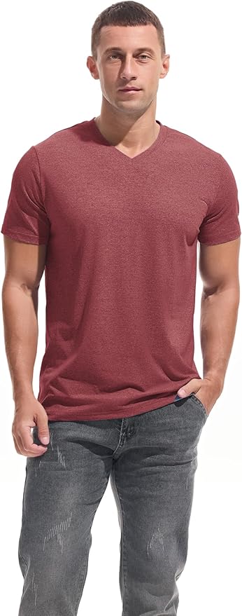 VEIISAR Premium V Neck T Shirts for Men - Modern Fitted Tees Vneck Undershirts-StrideForce Fitness