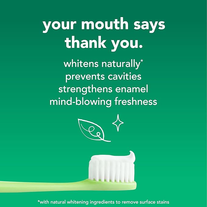 hello Naturally Whitening Fluoride Toothpaste, Natural Whitening Toothpaste with Coconut Oil and Tea Tree Oil, Tames Bad Breath, Helps Moisturize, and Fights Cavities, Mint, 3 Pack, 4.7 Oz Tubes