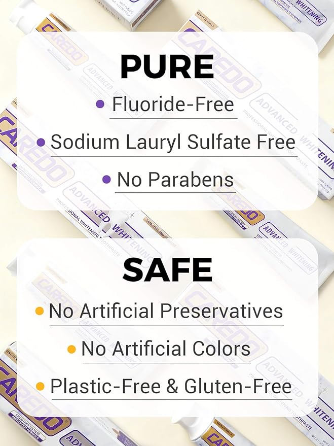 Triple Whitening Toothpaste for Sensitive Teeth, Gentle Fluoride-Free Nano-Hydroxyapatite & Advanced Enzyme, Deep Clean Stain Removal, Lasting Brightness Remineralizing Toothpaste, Minty 3.52OZ