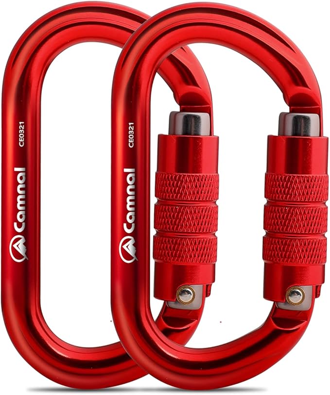 Heavy Duty Carabiner, 25kn(About 5620 lbs) Oval Carabiner Clip O-Shape Rock Climbing Carabiner Lightweight Caribeener for Climbing, Mountaineer, Aerial Work-StrideForce Fitness