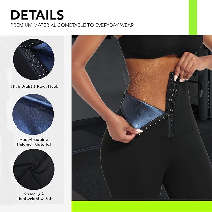 huiming Sauna Sweat Shorts for Women High Waisted stomach Waist Trainer Slimming Leggings Pants Body Shaper-StrideForce Fitness