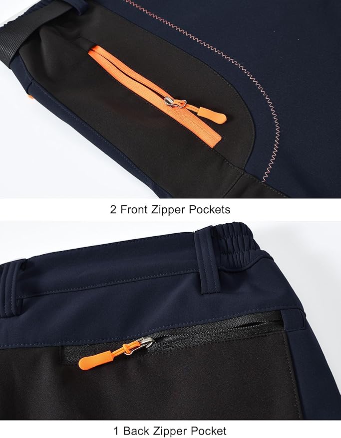 Rdruko Men's Snow Ski Pants Waterproof Insulated Winter Outdoor Snowboard Hiking Fleece Pants with Belt-StrideForce Fitness