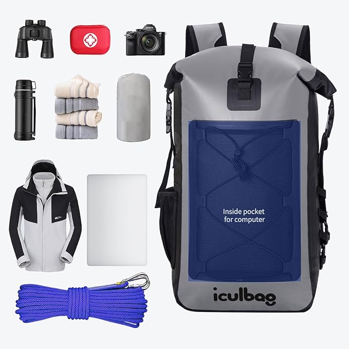 Dry Bags Waterproof Backpack for Women Men Travel Dry Bag Backpack Warterproof Bag for Kayaking Beach Boating 30L/40L-StrideForce Fitness