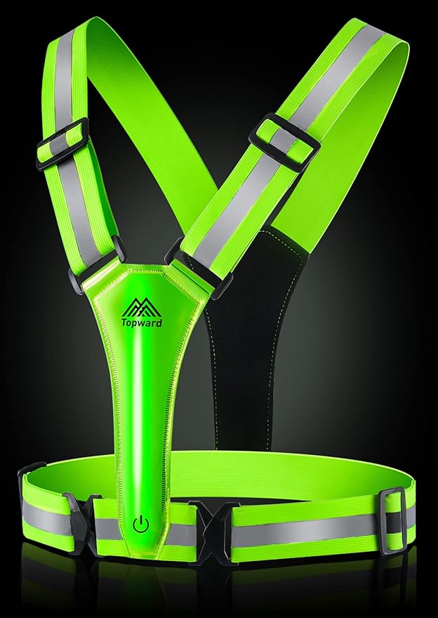 LED Reflective Vest Safety Gear, Light Up Vest for Night Walking Cycling, High Visibility Running Vest with Reflective Strips-StrideForce Fitness