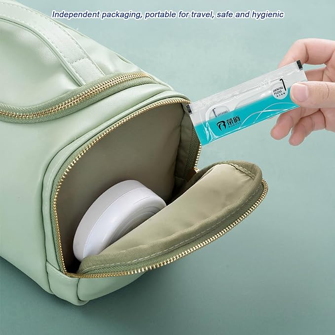 100 Count Dental Floss Picks Flossers for Adults Kids Independent Packaging Disposable Portable Household Travel Use Tensile, White